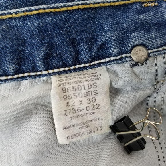 Wrangler Mens Jeans 42x30 Regular Fit 5 Star Straight Blue Denim - Picture 9 of 10